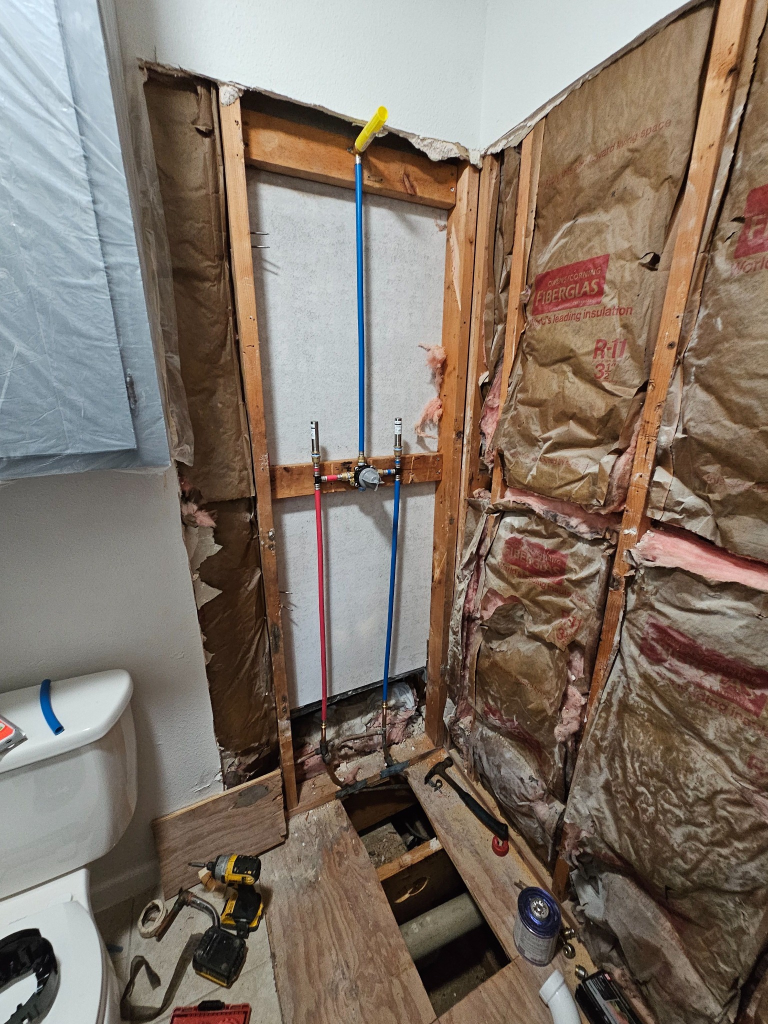 Bathroom plumbing rough-in